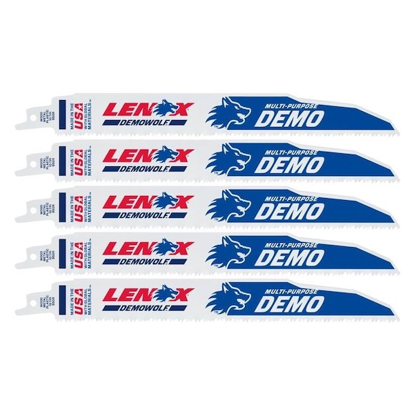 Irwin Lenox DEMOWOLF 9 in. Bi-Metal WAVE EDGE Reciprocating Saw Blade 10 TPI 5 pk LXAR950R - main